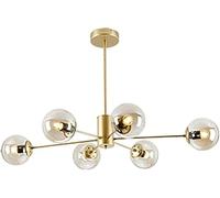 Gold Sputnik Chandelier 9 8 10 12 16 Lights Glass Sphere Shades Pendant Light Globes Ceiling Hanging E27 Ceiling Light Fixtures Compatible with Kitchen Dining Room Adjustable Chandeliers