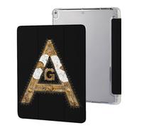 Gold Square Compass Master Mason Compatible with IPAD Pro (10.5in) /IPAD Air3(10.5in) Protective Case Tablet Case Stand Cover with Pen Holder
