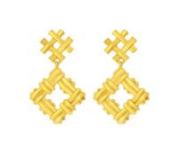 Gold Square Earrings Chunky Geometric Drop Dangle Earrings for Women Trendy Hoop Dangle Earrings Fashion Statement Earrings Jewelry, Copper, No Gemstone
