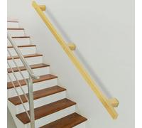 Gold Square Handrail for Stairs9ft Nonslip Safety Bar with Wrought Iron Supports WallMounted Railing for Enhanced Stability and Security
