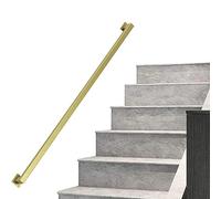 Gold Square Stair il 1-5m Metal Railing Wall-Mounted Wrought Iron Support for Indoor/Outdoor Safety Grab Bar Ideal for Hallways (Size: 150cm)