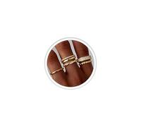 Gold Stackable Rings for Women Non Tarnish - 14k Gold Plated Stacking Chunky Cubic Zirconia Thumb Ring Set 2-4mm Ladies Gold Rings Wedding Bands Women Statement Engagement Promise Ring Size 8