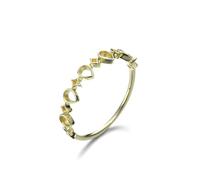 Gold Stacking Rings, Wide Band Rings for Women 18K Teardrop Shaped Hollow Size N 1/2