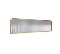 Gold Stainless Steel and Tempered Glass Partition Wall 30 cm Height Office andPrivacy Screen 120 cm Long Modern Design Divider