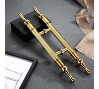 Gold Stainless Steel Door Handle - Retro H Shape Bar Pull for Indoor/Outdoor Use, Suitable for Wood and Glass Doors