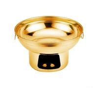 Gold Stainless Steel Hot Pot Charcoal Heated Compact(2) | Charcoal heated, keeps food warm, stainless steel body, gold finish, for ideal for one person