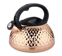 Gold Stainless Steel Kettle - Loud Whistling Large Capacity Household Kitchen | Stove Top for Tea and Coffee, Durable, Tea Strainer for Loose Tea, Tea, Gold, Electric Ceramic Stove