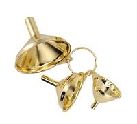 Gold Stainless Steel Stainless Steel Funnel Set Gold Kitchen Funnel Small Home Funnel,3 Pieces Gold Stainless Steel Funnel, Kitchen Oil Liquid for Canning Kitchen Tools,for Essentail Oil,Spices,Flask