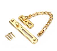 (Gold) Stainless Steel Strong Security Door Chain Solid Home Safety Guard Lock Catch
