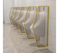 Gold Stainless Steel Urinal Screen PartitionWallMounted Men’s Privacy Baffle for Public ToiletsDurable 3Panel Design Ideal for Enhanced Restroom Privacy