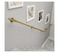 Gold Stair Handrails with Complete Kit, Non-Slip Metal Staircase Bannister Rail for Elderly/Kids/Disabled/Pregnant Woman, Easy to Install (Color : Gold, Size : 250cm(8.2ft))