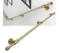 Gold Stair Railing 1m2.5m Adjustable Indoor/Outdoor Wrought Iron Security Handrail WallMounted Metal Steps for Safety & Style (Size: 350cm)