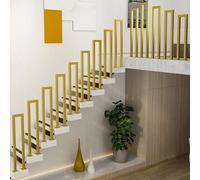 Gold Stairs Handrail，U-Shaped Staircase Railing Guardrail Floor Mount Metal Wrought Iron Hand Rail Kit，35cm-100cm Grab Rail for Loft Corridor Safety Support Bar(45cm/18in)