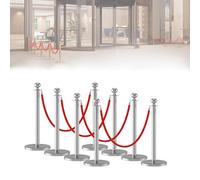 Gold Stanchion Set with Velvet Ropes - Crowd Control Barriers Red Carpet Poles 6 Sets 12 Pillars Available in Gold Silver & Black - Perfect for Events & Parties