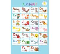 Gold Star Academy Educational Alphabet Poster for Children, A2 Size (16 x 23 Inches), Early Learning Wall Chart with Pictures, Ages 2-4