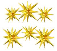Gold Star Balloons, 22/27 Inch Gold Star Foil Balloons, Aluminum Foil Balloon, Cone Spike Balloon For Birthday Baby Shower Party Wedding Bachelorette Graduation Anniversary Retirement Decorations