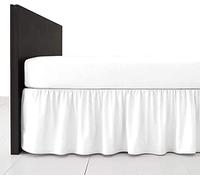 Gold Star Bedding Luxury Plain Dyed Polycotton Frilled Base Valance Sheets (White, King)