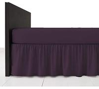 Gold Star Bedding Plain Dyed Poly Cotton Soft Frilled Base Valance Sheets Bed Sheets Covers (Plum, King)