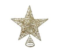 Gold Star Christmas Tree Topper 22 cm Lightweight Glitter Shimmer