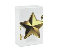 Gold Star Cigarette Case 85mm King Size, Crushproof Plastic Cigarette Box Holder for Men Women Cigar Protective Cover Waterproof Cigarettes Holder 20 Capacity
