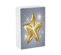 Gold Star Cigarette Case Stylish Lightweight Pocket Holder Case for Smoke Waterproof Cigarette Dispenser Cigarettes Accessories for Outdoor Camping Hiking