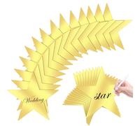 Gold Star Cutouts 11 Inch Double Printed Large Paper Stars Decorations for Wedding Party Classroom Supplies, 40 Pieces