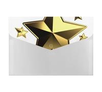 Gold Star File Folder, Plastic Accordion File Folders with 6 Pockets, Expanding File Organizer with Snap Closure, Portable Document Paper Organizer, Office Supplies Filing Folders