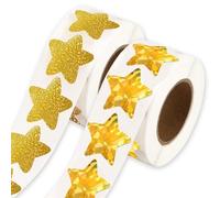 Gold Star Stickers, 1000 Pcs Shiny Sparkly Gold Stars Stickers 1 inch Self Adhesive Glitter Foil Star Sticker for Reward Chart Crafts