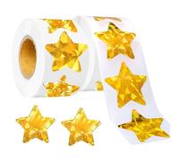 Gold Star Stickers for Reward Chart Crafts, 1000Pcs 1 Inch | Shiny Sparkly Glitter Gold Stars Stickers Roll Golden Large Self Adhesive Sparkling Foil Star Sticker for Decoration