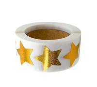 Gold Star Stickers - Self Adhesive Glitter 500 Pieces | Roll Of Reward Stickers For Kids Classroom Book Stationery Decoration Parents Teachers Students Home School Use