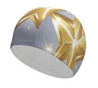 Gold Star Swim Cap Comfortable Shower Caps for Drag Reduction and Hair Protection Durable Soft Elastic Bathing Cap Keep Hairstyle Unchanged for Women and Men