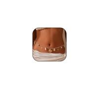 Gold Starfish Seashell Waist Chain Belt for Women Boho Mermaid Pearl Body Chain Summer Beach Vacation Bikini Jewelry Accessor, 20.8IN, Alloy, No Gemstone