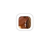 Gold Starfish Stud Earrings Chunky Starfish Dangle Earrings Sea Star Long Pearl Tassel Dangle Drop Earring Irregular Baroque Pearl Earring Statement Jewelry, Zinc, No Gemstone