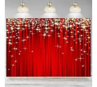 Gold Starry Red Photography Backdrop Glitter Stripes Background Christmas Wedding Birthday Xmas Party Banner Decoration 240X180cm