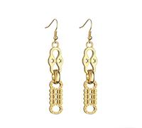 Gold Stars and Bars Dangle Drop Earrings, Elegant Earrings with 18K Real Plating, Heavy Real Plating Trendy Fashion Statement for Women and Teens
