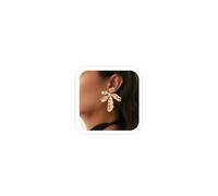 Gold Statement Earrings Big Flower Dangle Earrings for Women Trendy Formal Floral Drop Earrings Jewelry Accessories, One Size, Metal, No Gemstone