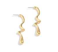 Gold Statement Earrings Drip for Women, Irregular Gold Chunky Earrings for Women Trendy Liquid Metal Mismatched Earrings Unique Jewelry for Women Birthday for Her Sister, Metal, alloy