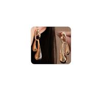 Gold Statement Earrings for Women,Unique Chic Teardrop Dangle Drop Earrings for Party Cocktail,Trendy Geometric Irregular Crossed Waterdrop Jewelry, L, Alloy Steel, No Gemstone