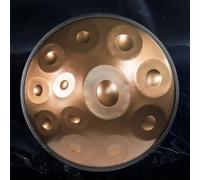 Gold Steel Hand Pan Drum Set Adults Handpan In d Minor Professional Handpan Drum Concert Durable With Carry Bag, Mallets, Bracket (Color : Gold-440H, Size : 12 notes)