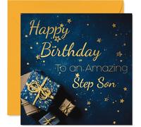 Gold Step Son Birthday Card, Golden Gifts