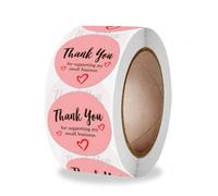 Gold Stickers 100-500pcs White Thank You Stickers Labels Seals Thank You for Small Business Round Kraft(QY940-500pcs)