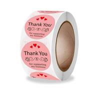 Gold Stickers 100-500pcs White Thank You Stickers Labels Seals Thank You for Small Business Round Kraft(QY939-100pcs)