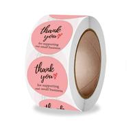 Gold Stickers 100-500pcs White Thank You Stickers Labels Seals Thank You for Small Business Round Kraft(QY938-100pcs)