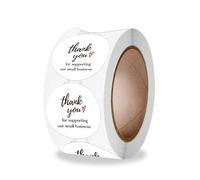 Gold Stickers 100-500pcs White Thank You Stickers Labels Seals Thank You for Small Business Round Kraft(QY1077-500pcs)
