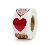 Gold Stickers 50-500pcs Heart Shape Stickers Birthday Party Seal Labels Good Cute(QY2391-50pcs)