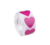 Gold Stickers 500Pcs Roll Cartoon Heart-Shaped Reward Decorative Stickers 8 Colors 2.5x2.3cm Heart(Purple Red)