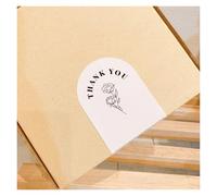 Gold Stickers 50pcs This Package Sticker Seal Label Thank You Handmade Merchandise Decoration(Light Grey)