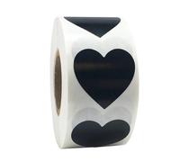 Gold Stickers Heart Shape of Red Stickers Seal Labels 50 Labels Scrapbooking for Package and Wedding Decoration Stationery(YH201Black-50pcs)