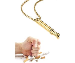 (Gold) Stop Smoking Necklace, Anxiety Necklacevape Necklace, Breathing Necklace Stop Smoking, Breathing Exercises, Christmas Gift