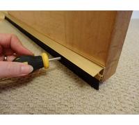 Gold Stormguard Draught Excluder Premium Door Brush Seal Concealed Fixings 838mm